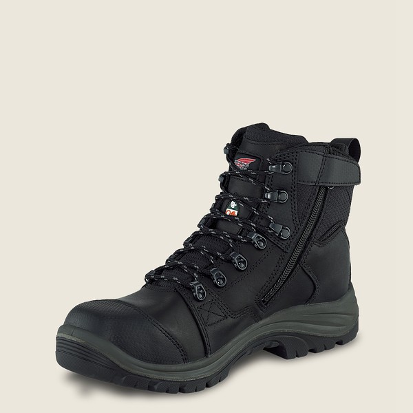 Botas de Seguridad Red Wing Hombre Negros - Trades - 6-Inch Side-Zip Waterproof Csa Toe - 574-XYQVMS